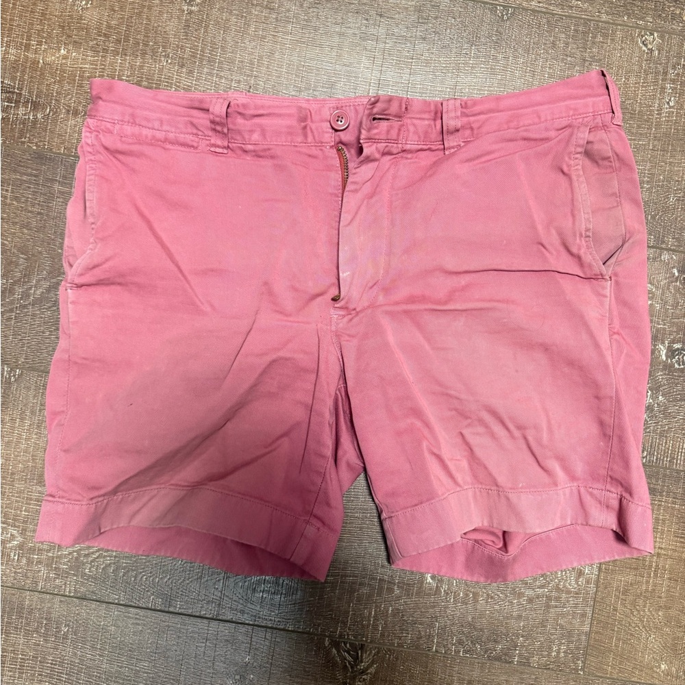 Men's J Crew Stanton Pink Flat Front Shorts